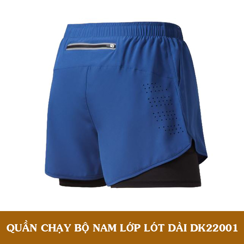 Quần Chạy Bộ Nam 2 Lớp DK22001 Có Túi Đựng Điện Thoại Bên hông,Túi Hậu Có Khóa Kéo