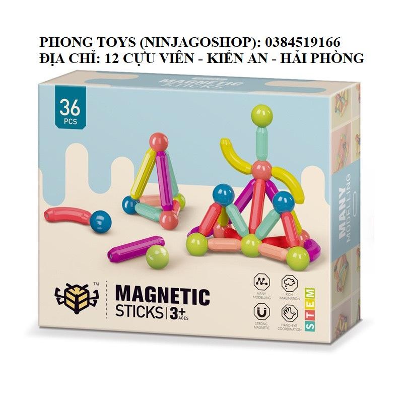 Bộ đồ chơi nam châm cao cấp - Magnetic 64, 42, 36 chi tiết - Đồ chơi trí tuệ