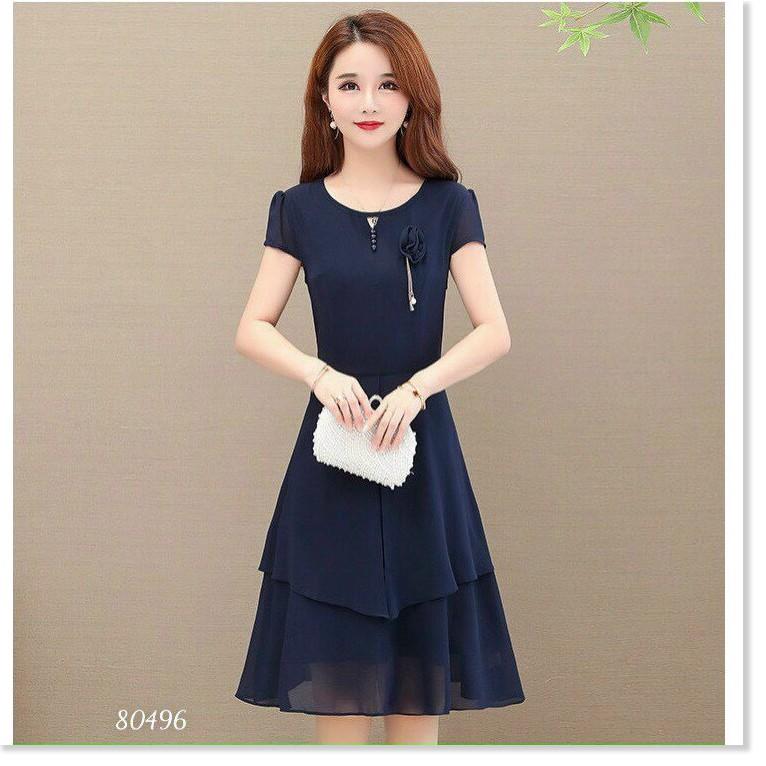 ĐẦM VOAN Ý ĐƯỢC THIẾT KẾ HỌA TIẾT TRƠN