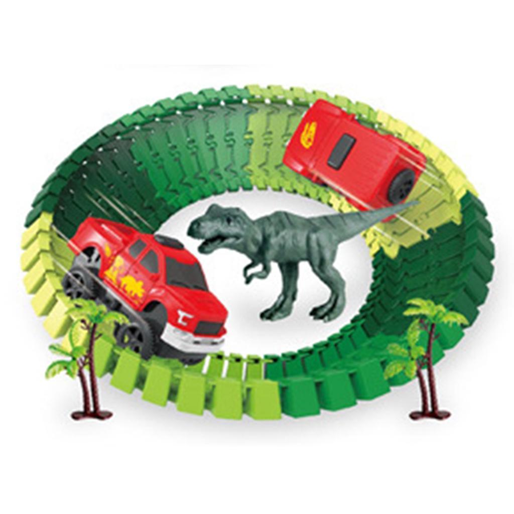 Dinosaur Toys Flexible Track Build for 3 4 5 6 Year & up Old Kids