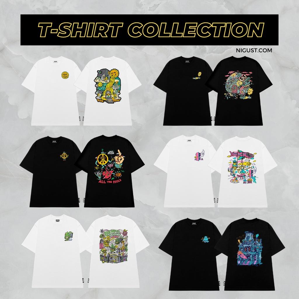 RANDOM PACK T-SHIRT - Áo thun local brand NIGUST form rộng tay lỡ cổ tròn vải cotton cao cấp Fullbox