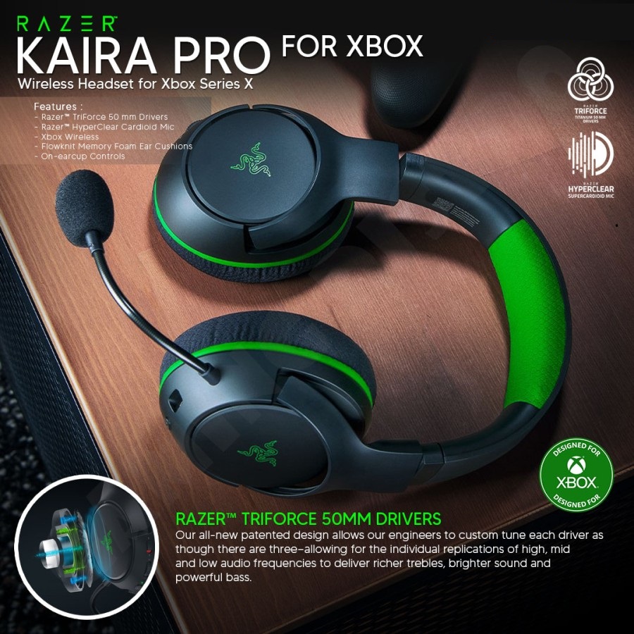 Tai nghe không dây choàng đầu Razer Kaira Pro for Xbox-Wireless Gaming and Mobile Headset_Mới, hàng chính hãng