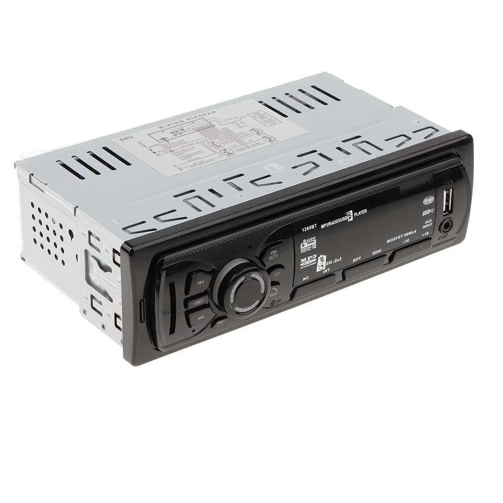 Single Din USB Aux Radio Car Stereo Receiver Audio Play Bluetooth & Remote