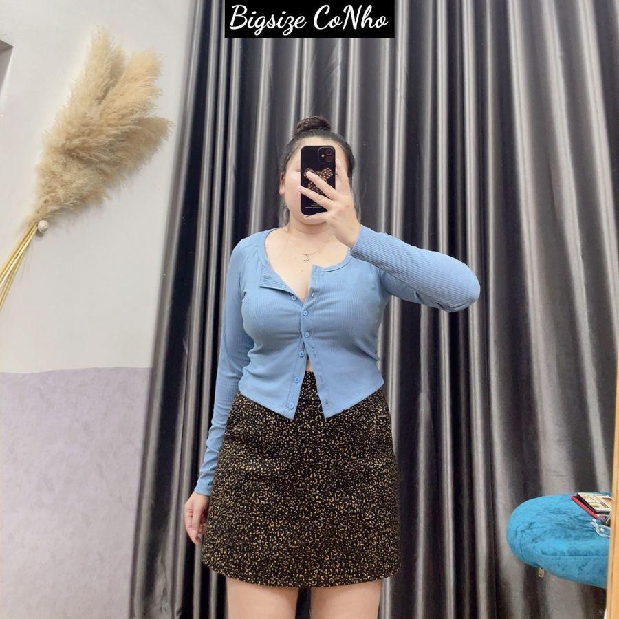 Áo thun gân bigsize nữ dài tay chất vải gân tăm cài nút co giãn 60-95kg G15 - Màu xanh