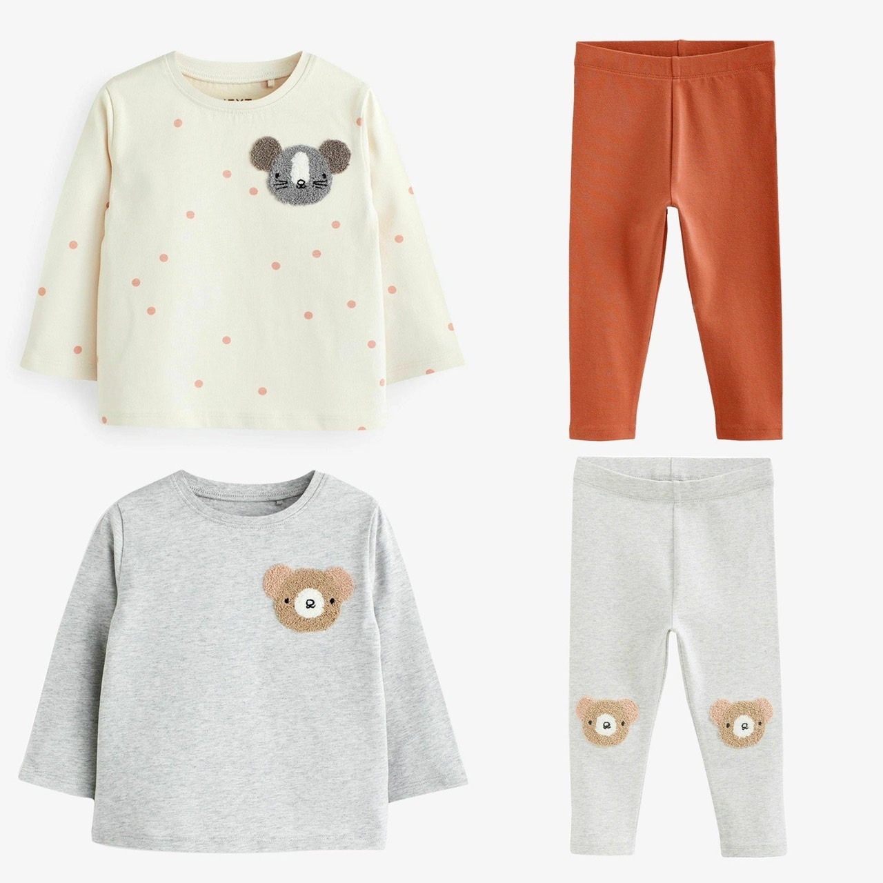 Set 2 bộ cotton dài tay trẻ em hoạ tiết gấu 10-25kg