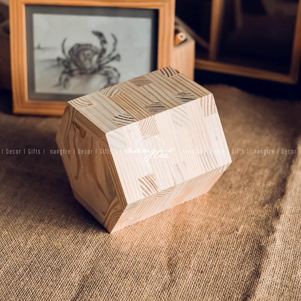 Chậu Hoa Gỗ Ghép - Trang trí bàn làm việc, phòng khách, phòng ngủ, bếp - wooden pots