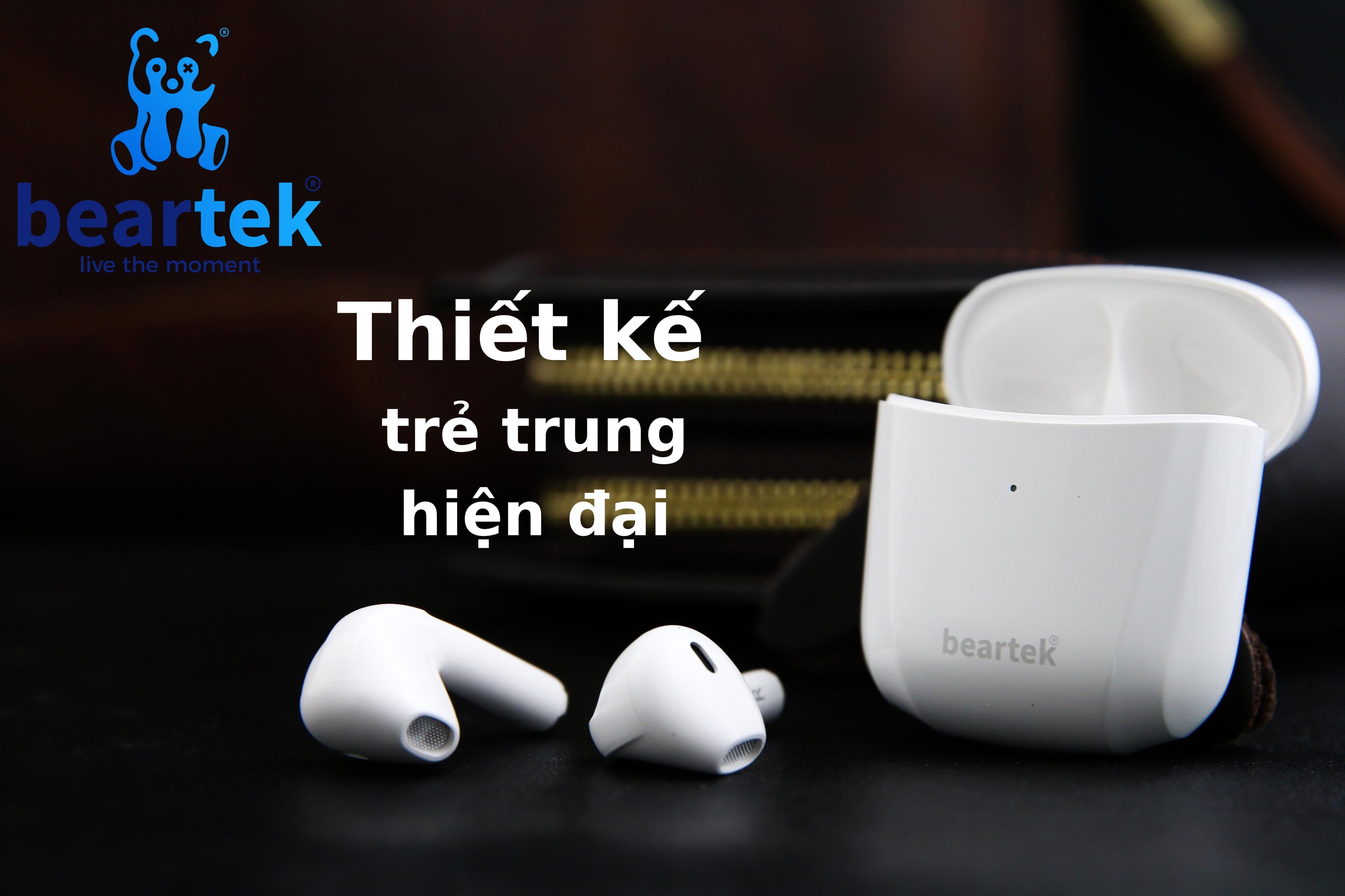 Tai nghe bluetooth không dây Beartek Bearpods B68 True Wireless – Chạm cảm ứng – Thiết kế trẻ trung năng động – Hàng chính hãng