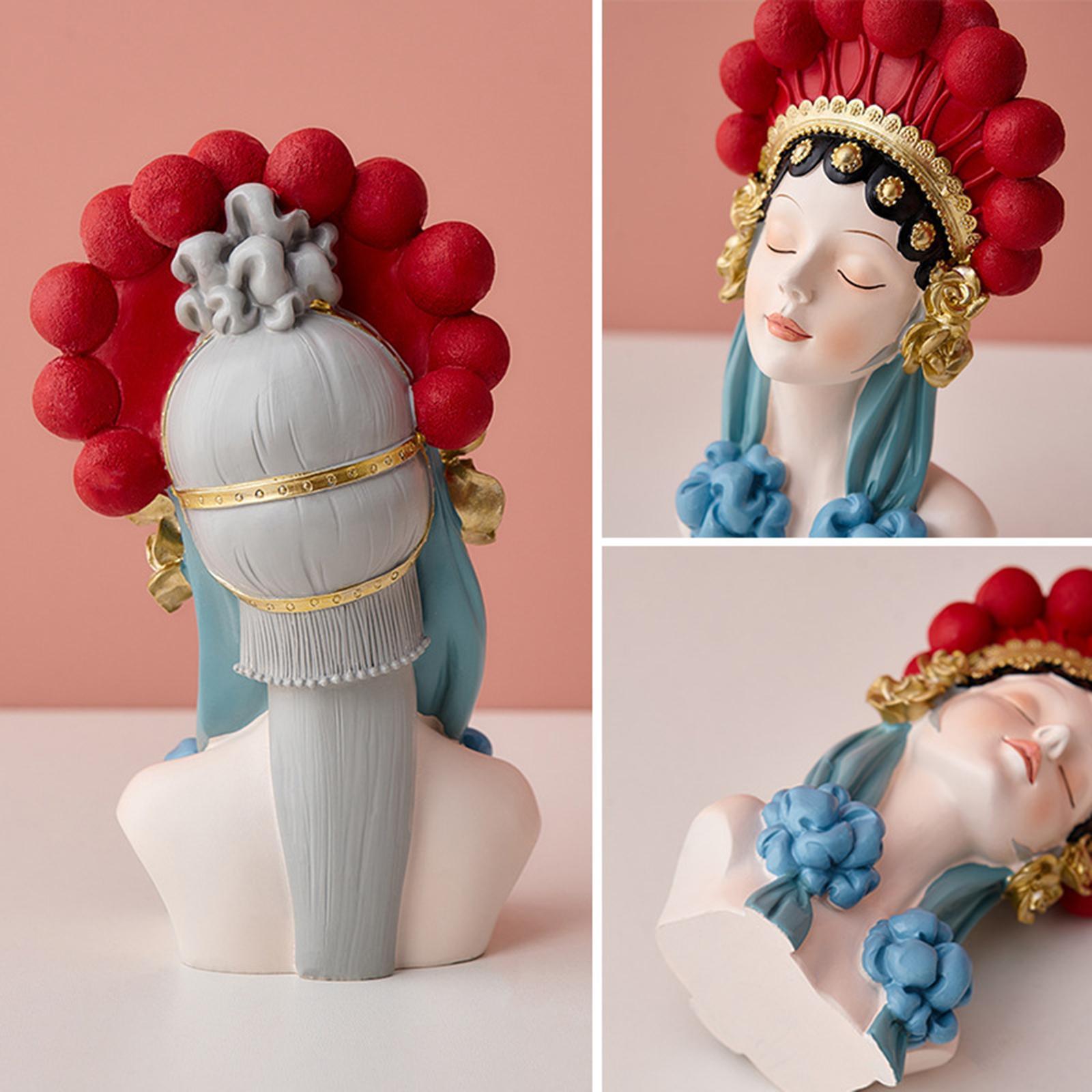 Peking Opera Doll Statue Figurine Sculpture for Fireplace Tabletop Bookcase