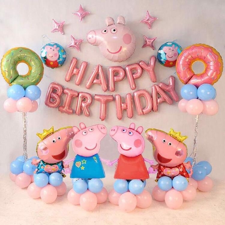 Combo trang trí sinh nhật cho bé birthday Peppa Pig CCH30
