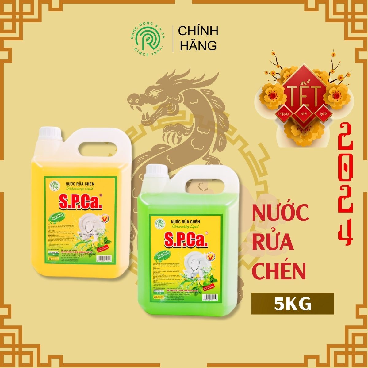 Nước rửa chén S.P.Ca 5kg - Chanh & Trà Chanh