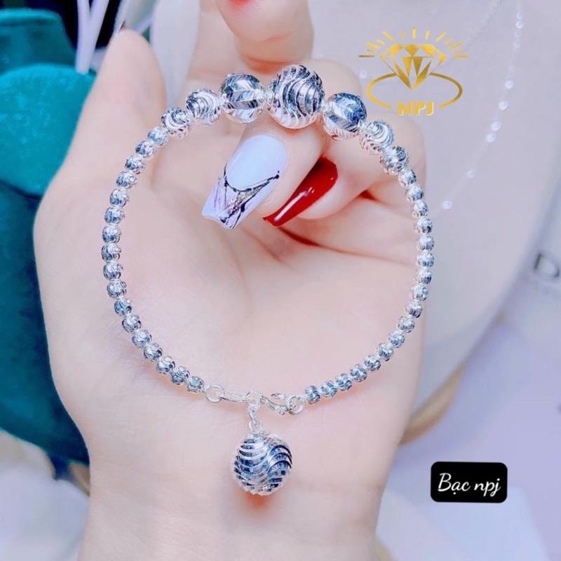 Lắc tay Bi xinh xắn , Vòng tay bi Bạc đẹp - Bạc npj