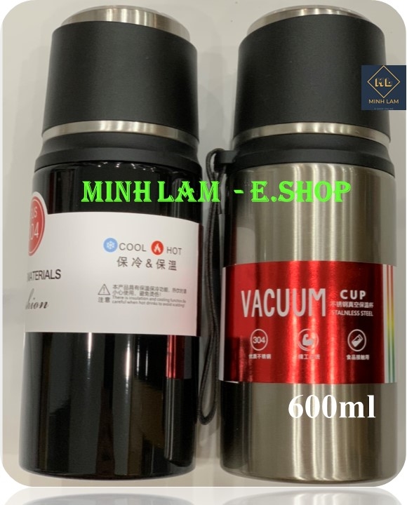 Bình giữ nhiệt, hãm trà 600ML cao cấp inox 304 VACUUM CUP