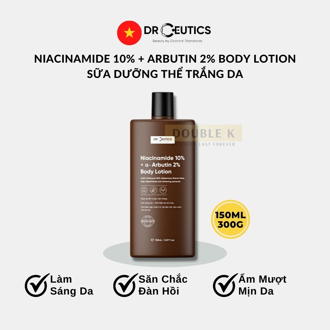 Sữa Dưỡng Thể Trắng Da DrCeutics Niacinamide 10% + α–Arbutin 2% - Double K