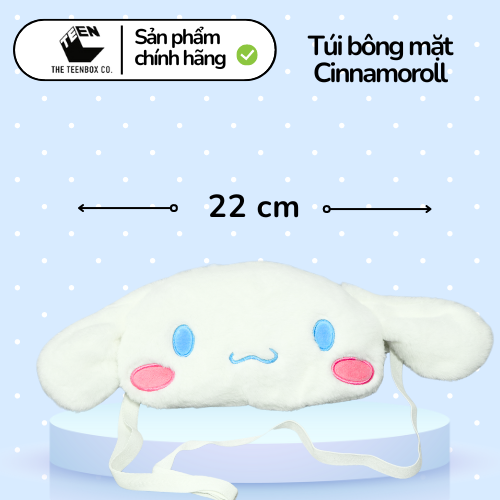 Túi bông mặt Cinnamoroll, Túi Sanrio Chính Hãng, Quà tặng đáng yêu, Sản phẩm chính hãng, Phân phối bởi Teenbox