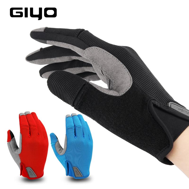 GIYO Mùa Đông Thể Thao Găng Tay Xe Đạp Câu Cá Tập Gym Xe Đạp Găng Tay MTB Full Ngón Găng Tay Xe Đạp Cho Xe Đạp Nam Nữ guantes ciclismo Color: Black Size: XXL