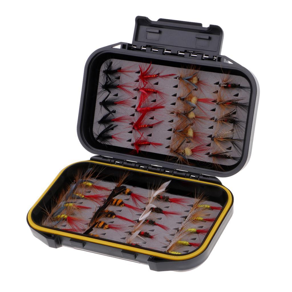 40pcs Wet / Dry Fly Fishing Lures Stream Fishing Flies Assortment