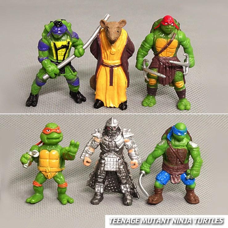 Bộ 6 Ninja Rùa cao 5 cm mẫu 02 - Đồ chơi mô hình Teenage Mutant Ninja Turtles PB2016 giá rẻ đẹp Ninja rùa Vacimall