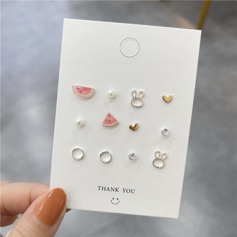 Set khuyên tai hàn quốc nhiều mẫu - set khuyên tai đơn giản