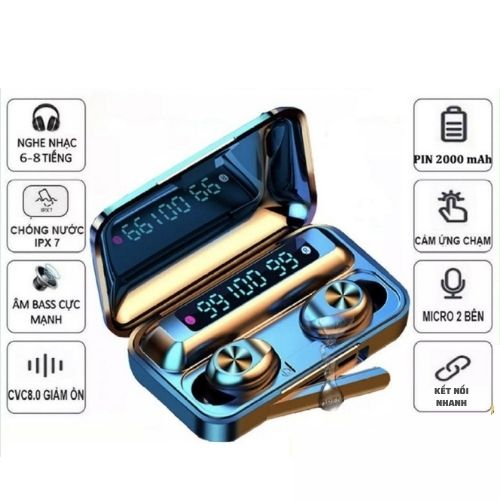 Tai nghe bluetooth không dây Magiclight F9-10 bản nâng cấp 2021 – Nút chạm cảm ứng dừng bật nhạc, chuyển bài – Hàng nhập khẩu