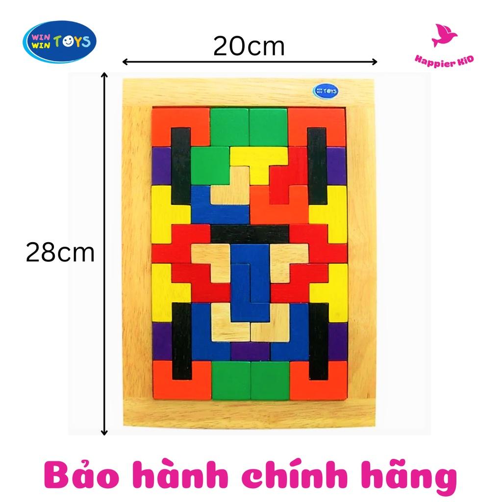 Bộ xếp gạch lớn 20 x 30cm - Đồ chơi gỗ Winwintoys siêu bền - phát triển tư duy logic toán học