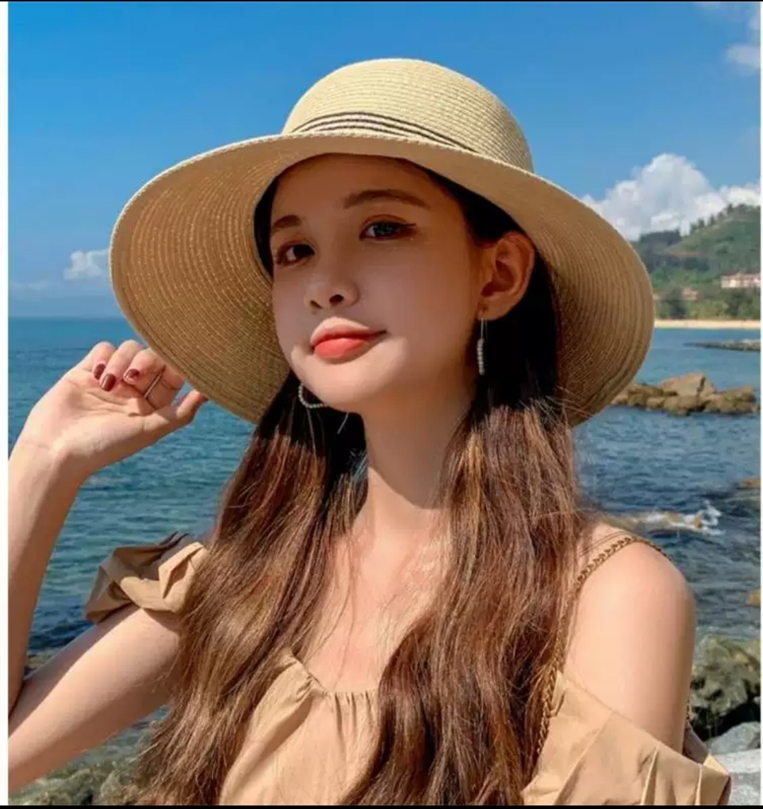 Nón Rộng Vành Đi Du Lịch Biển Mũ Rộng Nữ Chất Liệu Cói Thoáng Mát Viền Sọc Thời Trang Mới Cho Nữ dona25070302