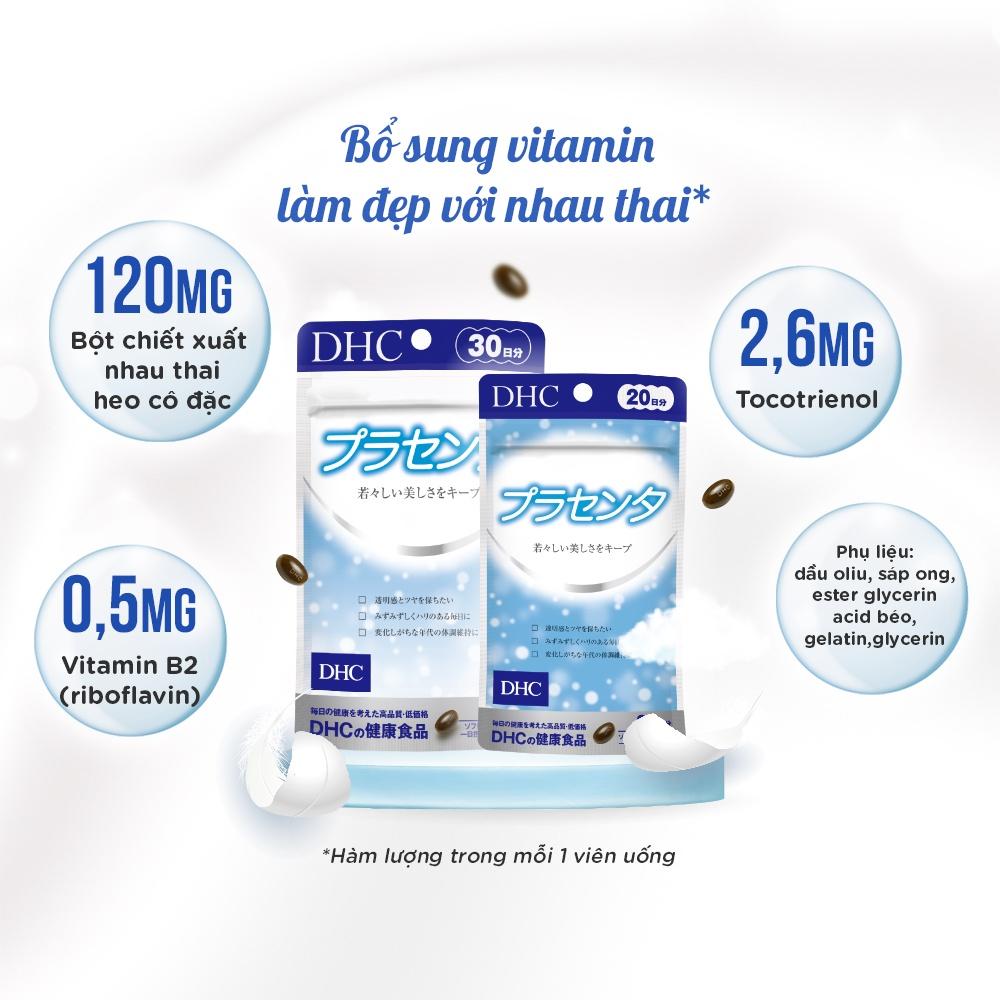Combo 2 Gói Viên Uống Nhau Thai DHC Placenta Hỗ Trợ Làm Đẹp Da 20 Ngày