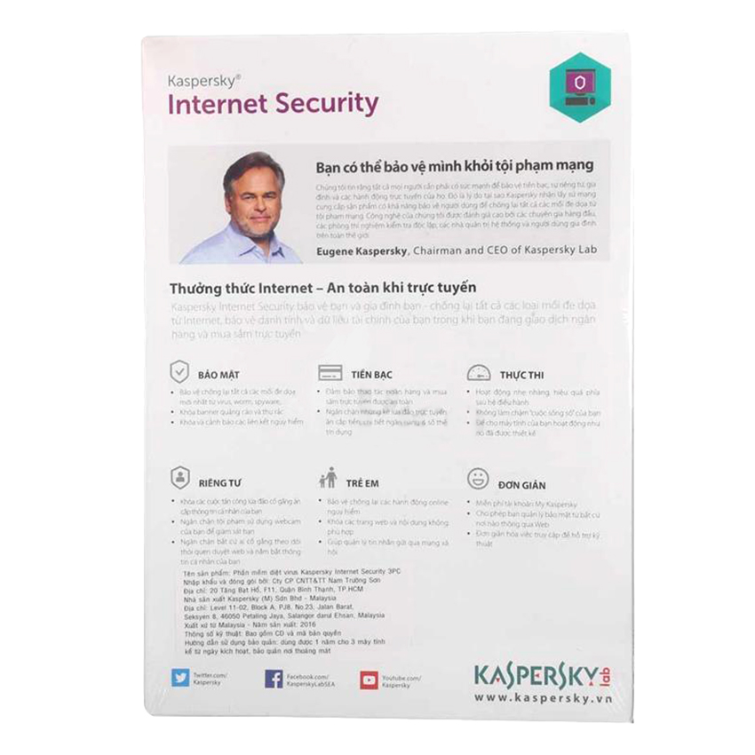 Hình ảnh Kaspersky Internet Security Cho 3 Máy Tính - KIS3U - Hàng Chính Hãng