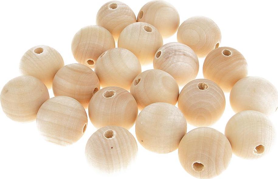 20 Pieces Round Wood Beads Loose Spacer Beads for Jewelry Crafting