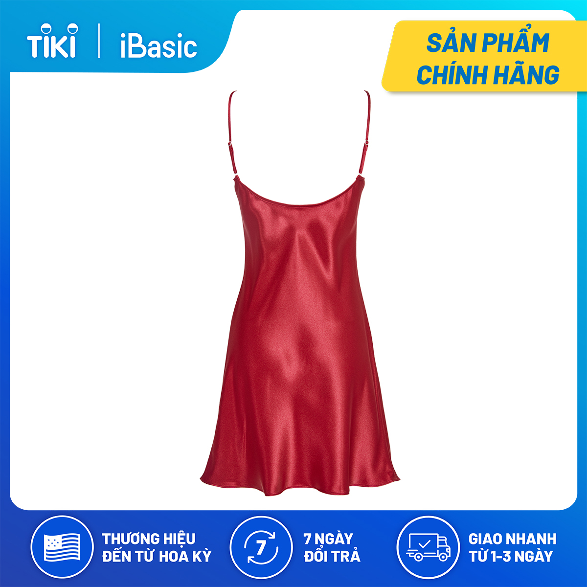 Đầm ngủ nữ satin mềm mại iBasic 7916
