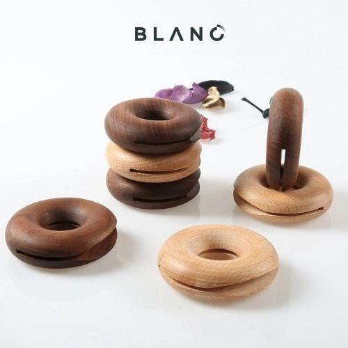 Kẹp Miệng Túi Hình Bánh Donut BLANC' Bằng Gỗ Màu Đen Phong Cách Nhật Bản