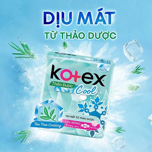 Combo 6 Băng Vệ Sinh Hàng Ngày Kotex Dịu Mát Từ Thảo Dược 20 miếngx6