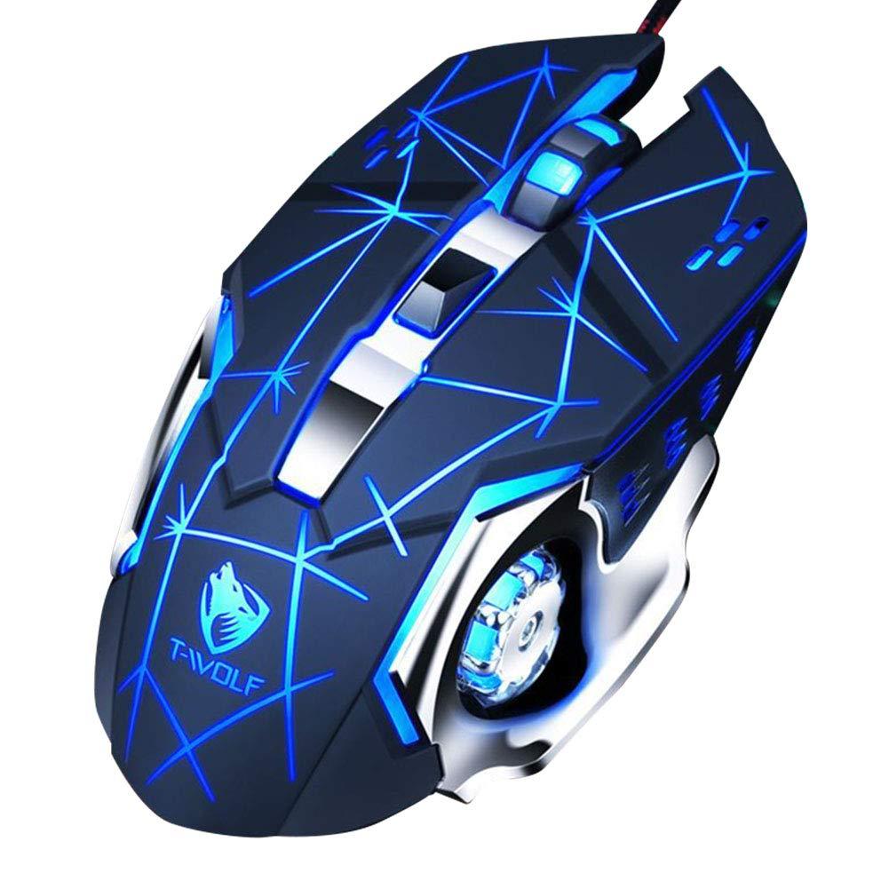 Chuột dây Gaming JVJ T-Wolf V6 - Tặng kèm lót chuột Logitech - Hàng chính hãng