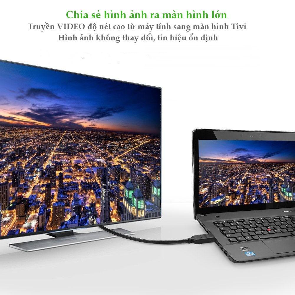 Dây chuyển đổi DisplayPort sang VGA hỗ trợ phân giải 1920x1200, dài 1-3m UGREEN DP105 - Hàng chính hãng