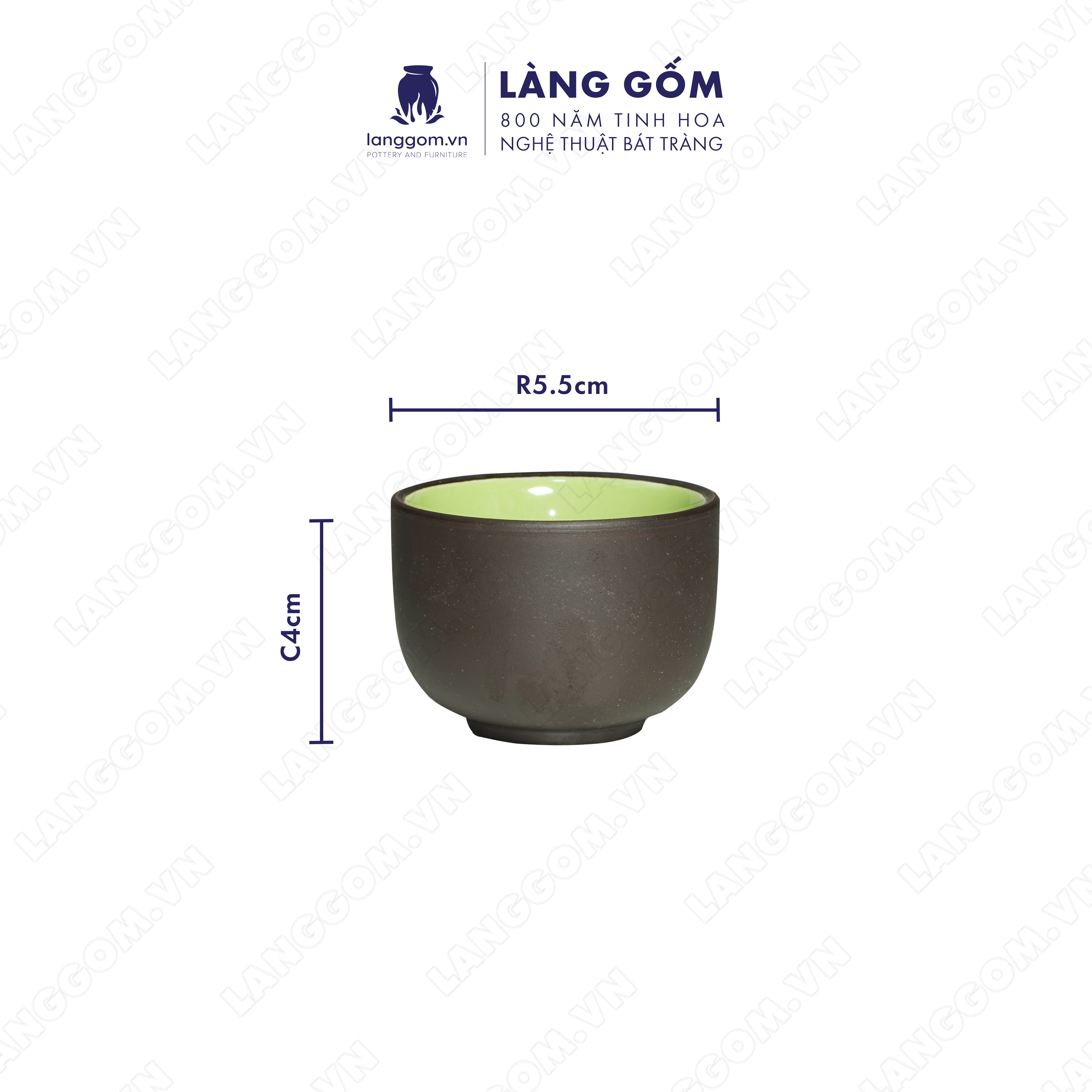 Chén uống trà đất nung Mộc Tử Sa kiểu gốc cây, gốm sứ Bát Tràng cao cấp - LÀNG GỐM