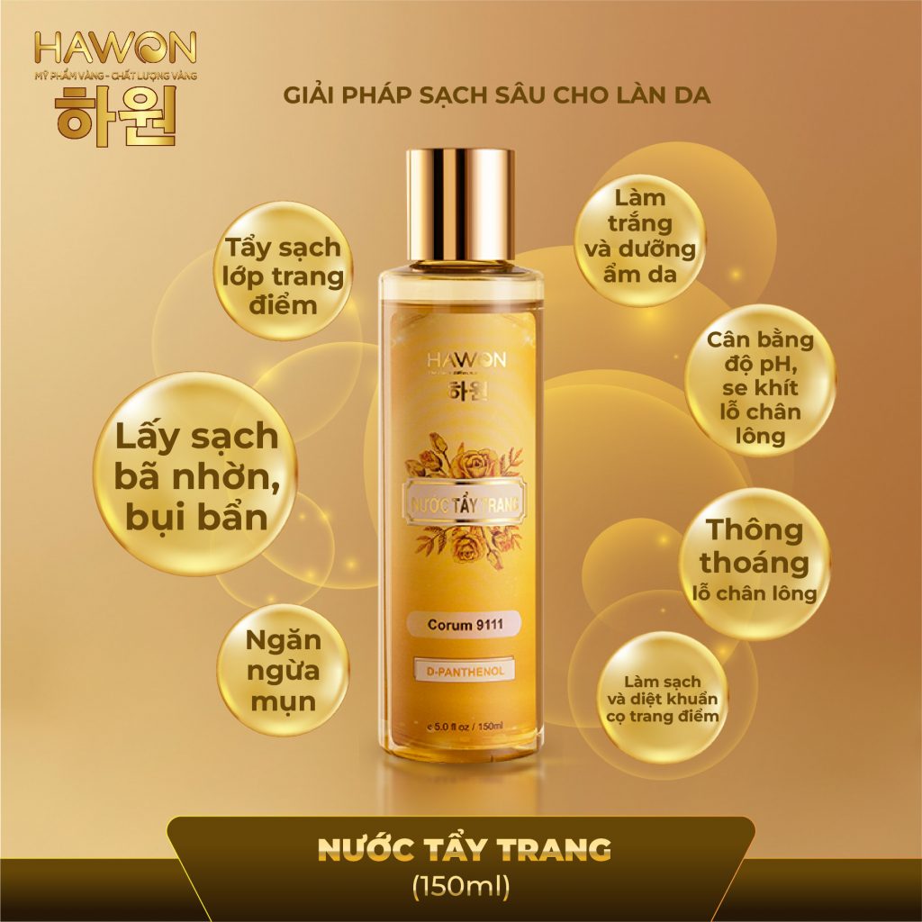 Nước làm sạch và tẩy trang cho cho mọi loại da HAWON - 150ml