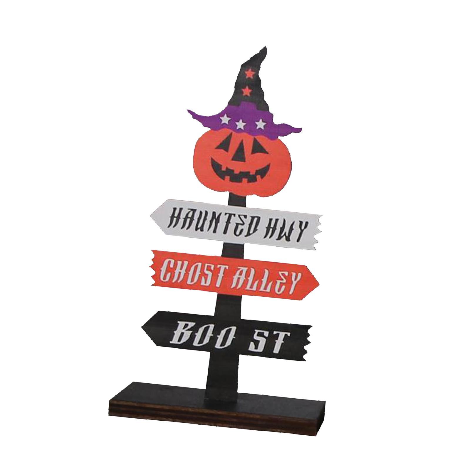 Halloween Tabletop Sign Table Centerpiece for Party Supplies Shelf Farmhouse