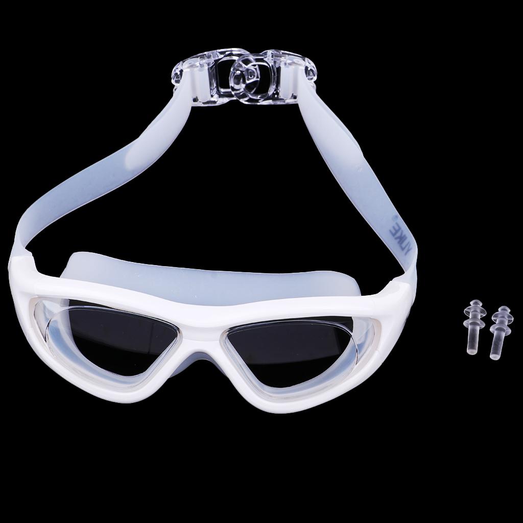 Adult UV Protection Silicone Swimming Goggles Anti-fog Swim Glasses White