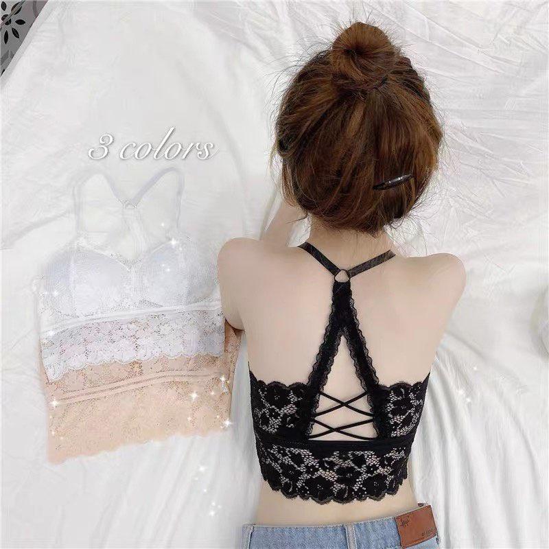 M151. Áo bra ren hoa đệm bàn tay nâng ngực, áo hai dây croptop có sẵn mút ngực siêu hot