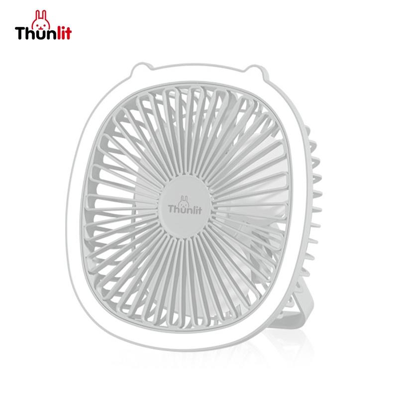 Quạt treo được để bàn với đèn Thunlit Có thể sạc lại và điều chỉnh 3 tốc độ gió và nắp có thể tháo rời