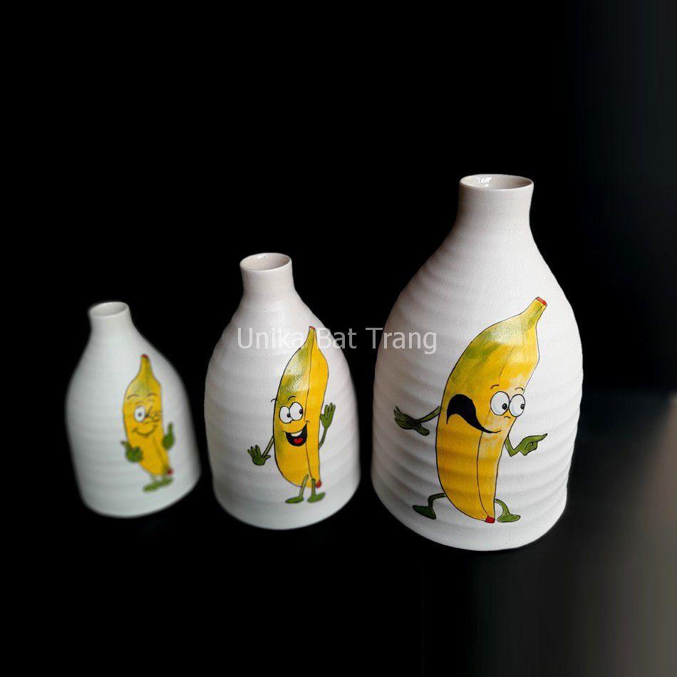 Bộ Bình Chuối Trang Trí - Banana Set Vase - Bình Trang Trí Gốm Sứ Bát Tràng ABV-BMC00123