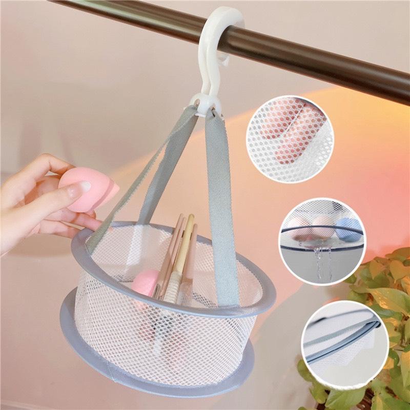 Túi lưới phơi cọ trang điểm GECOMO phơi mút, túi phơi gấp gọn có móc treo xoay - Hity Beauty