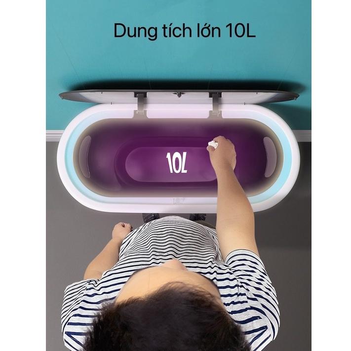 Thùng rác thông minh ECOCO dung tích 10L nắp đóng mở một chạm tiện ích, chất liệu nhựa cao cấp chống nước, chịu nhiệt tốt cho phòng khách, phòng ngủ, phòng tắm, nhà bếp