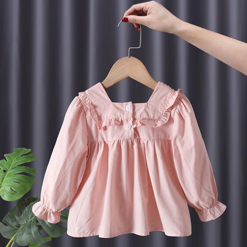 AV9 Size90-130 Áo bé gái, chất kate xô thấm hút tốt Thời trang trẻ Em hàng quảng châu
