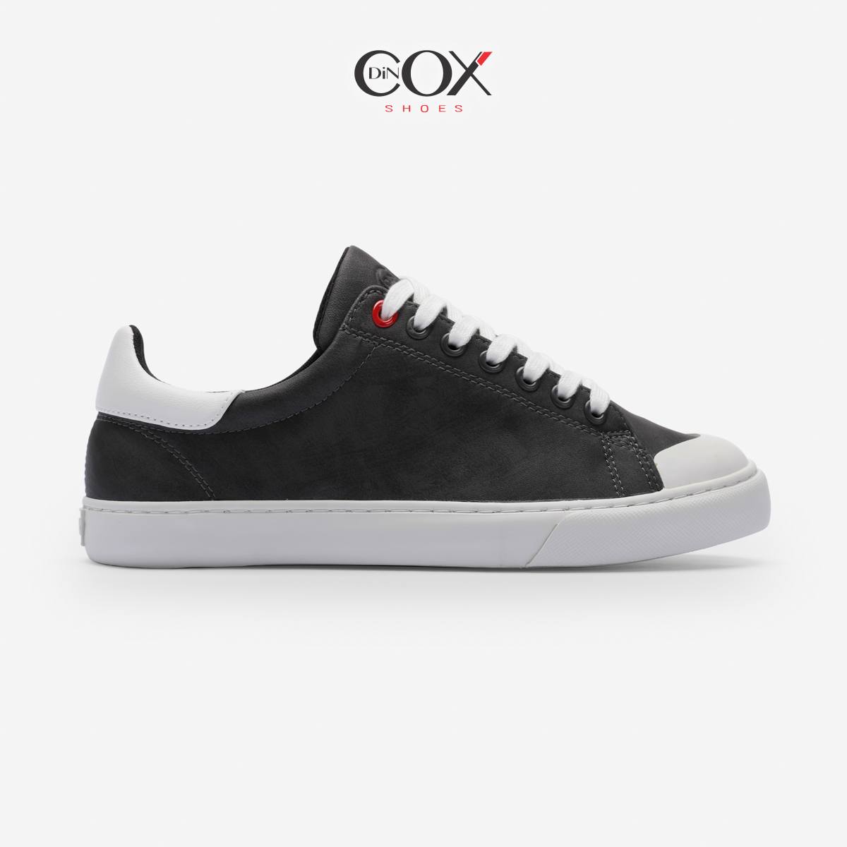 Giày Sneaker Da Nam DINCOX C13 Cách Điệu Sáng Tạo Charcoal