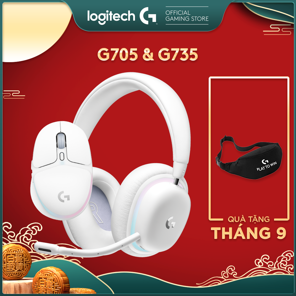 Bộ Sưu Tập Logitech Aurora - Chuột không dây G705, Tai nghe không dây G735 - Hàng Chính Hãng