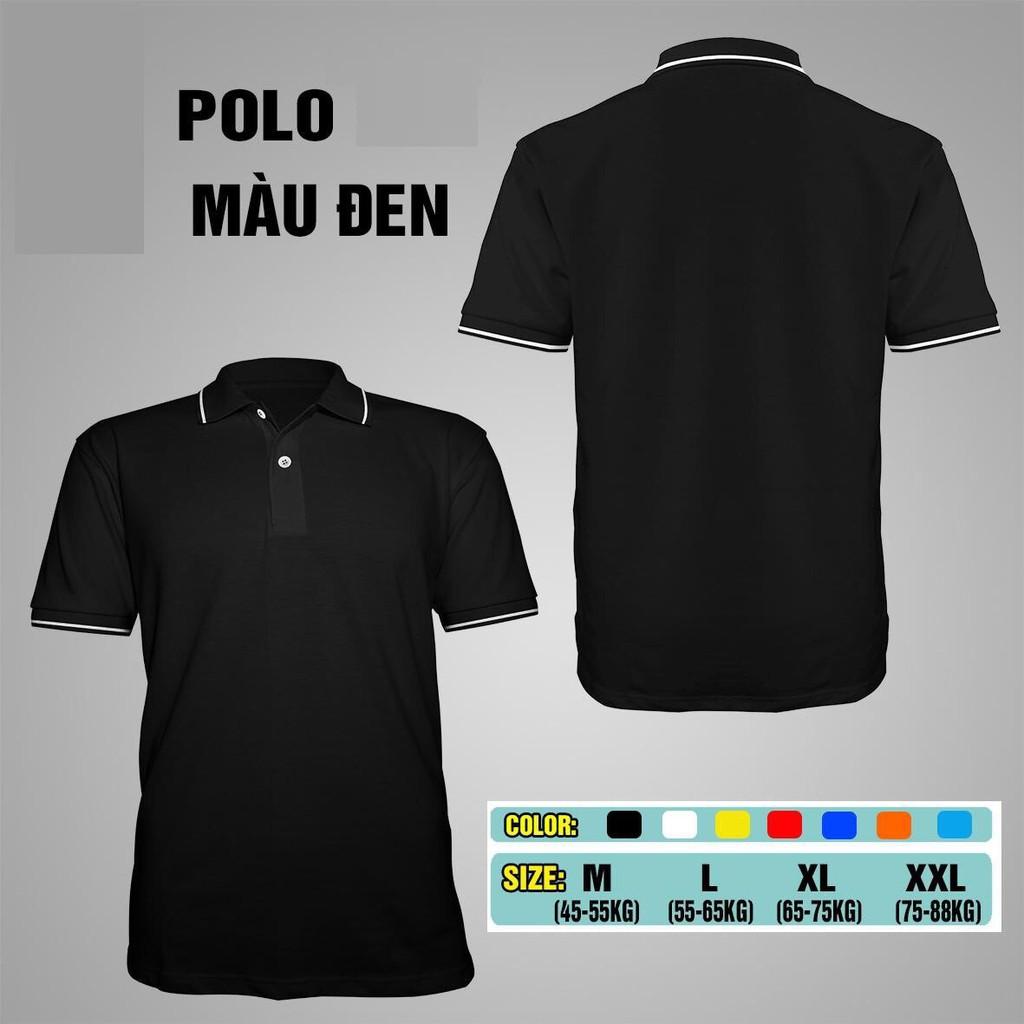 ÁO POLO CỔ BẺ NAM NỮ CAO CẤP MÀU ĐEN