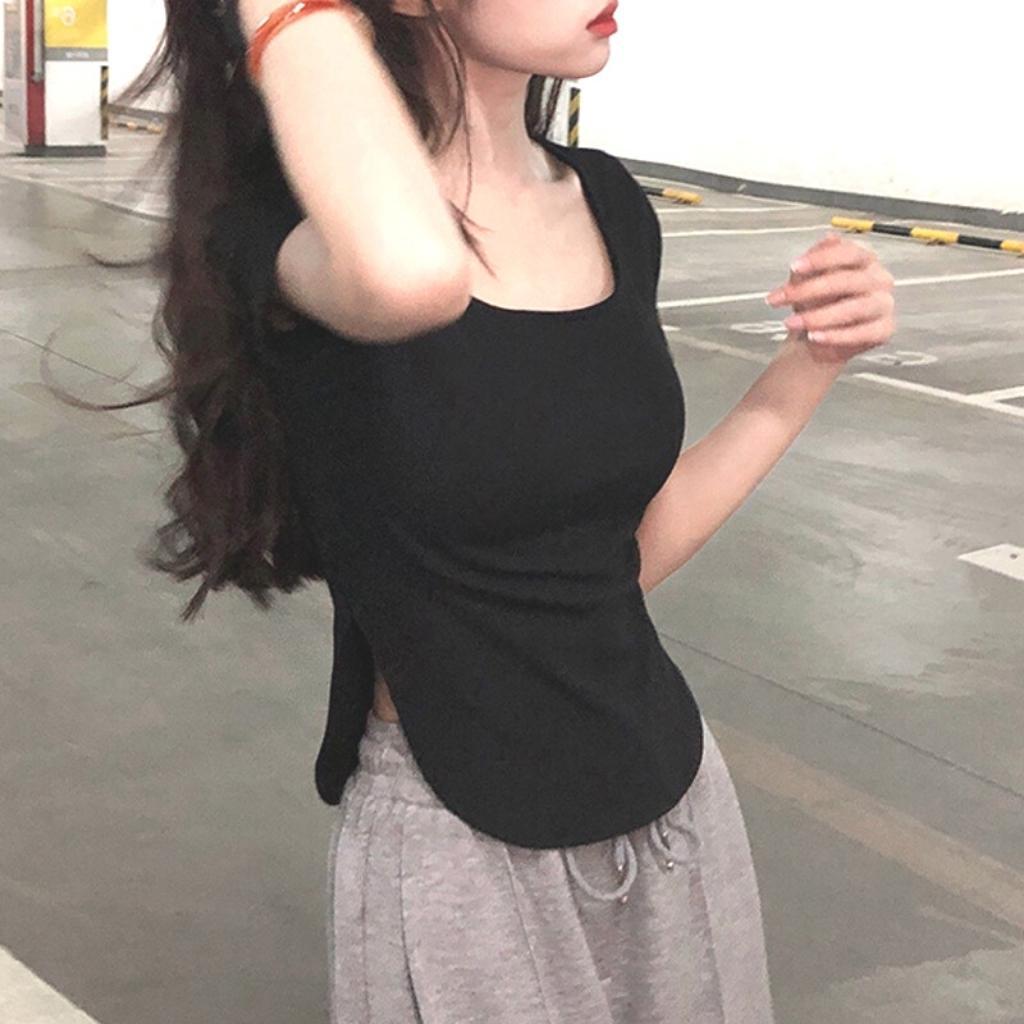 Áo thun bigsize nữ tay ngắn cổ tròn đuôi bầu croptop vải thun borip co giãn A25