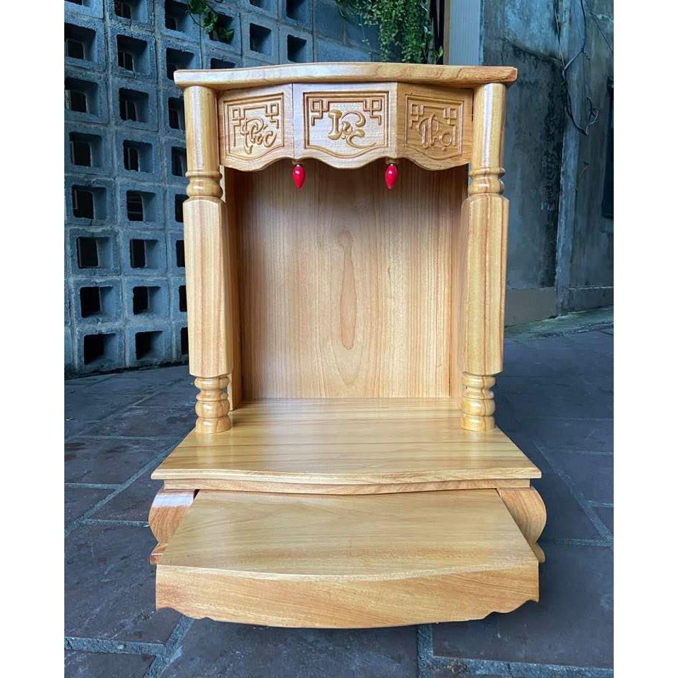 BÀN THỜ CAO CẤP , ĐỒ THƠ Bàn thờ thần tài ông địa cột vuông gỗ gõ đỏ 60 x 81cm