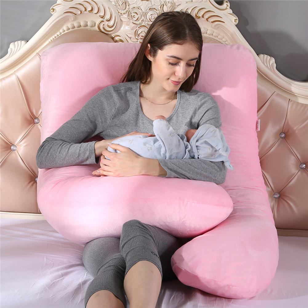 Mang Thai Gối Ngủ Hỗ Trợ Gối Chữ U Hình Cotton Đệm Bên Ngủ Cho Bé Bú Đọc Miếng Lót Cơ Thể Giảm Đau Khủng