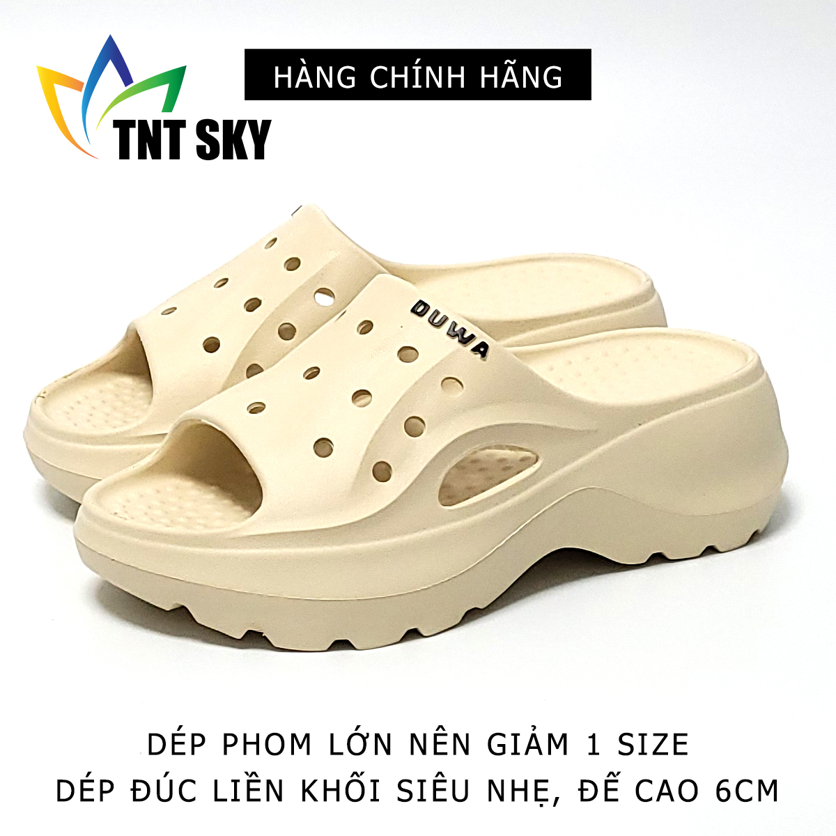 Dép Nữ Quai Ngang Siêu Nhẹ Đế Cao 6CM - Hàng Chính Hãng - TK428
